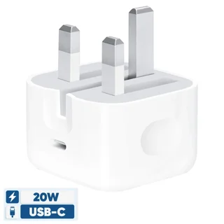 شارژر دیواری 20 وات اپل مدل 20W USB-C با اتصال به پریز سه پین و تکنولوژی شارژ سریع